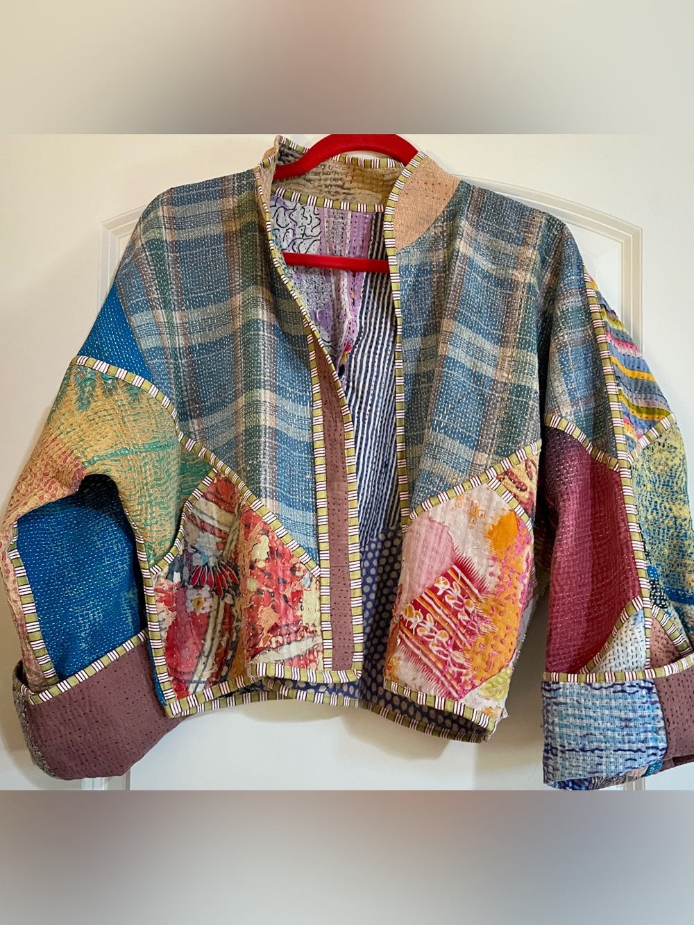 Artisan Couture Quality Kantha Patchwork Bomber Jacket
Reversible one of a kind